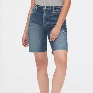 💙 GAP Women’s 9” High Rise Bermuda Denim Shorts/ Jean Shorts NWOT, Size 27/ 4